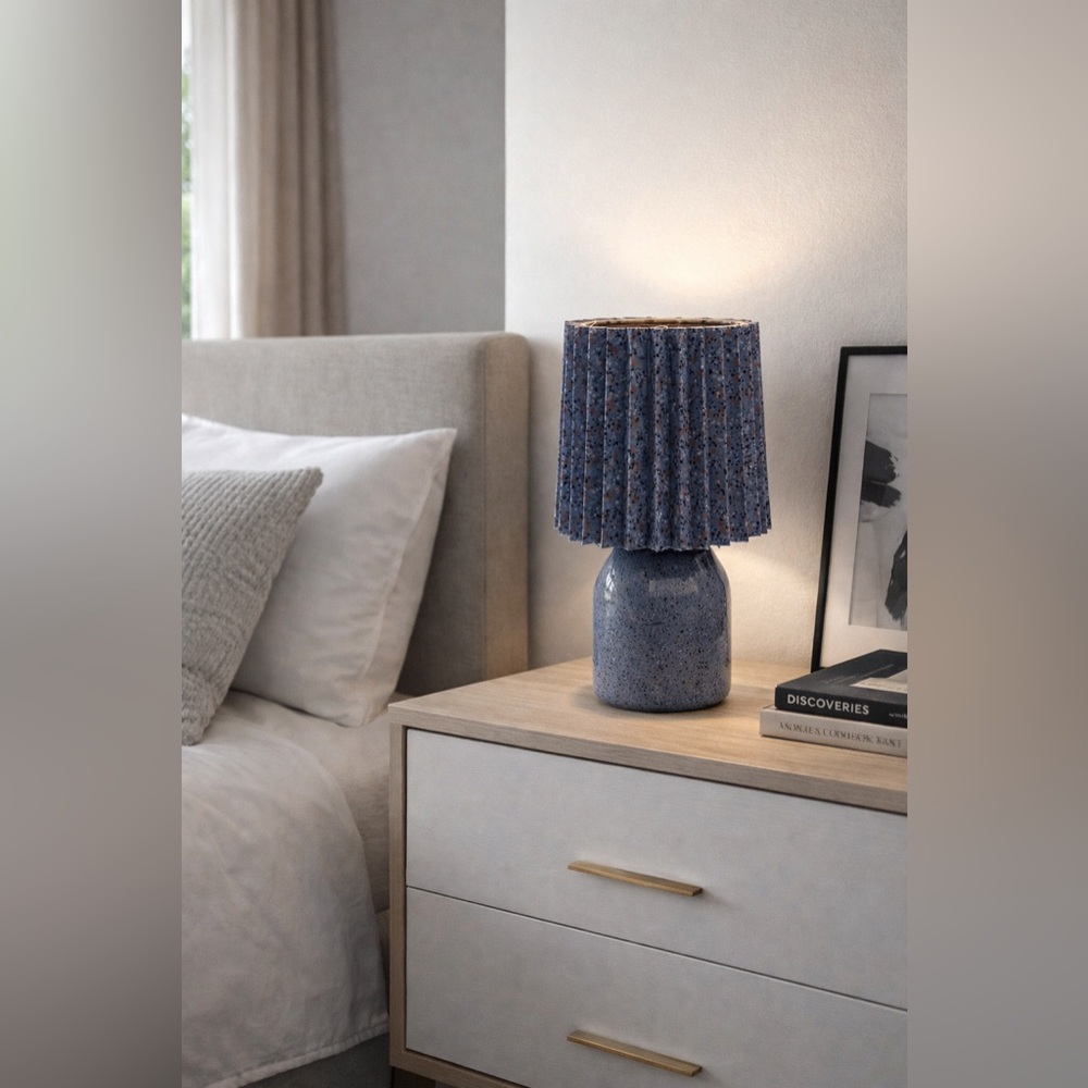 Speckled Blue Ceramic Table Lamp